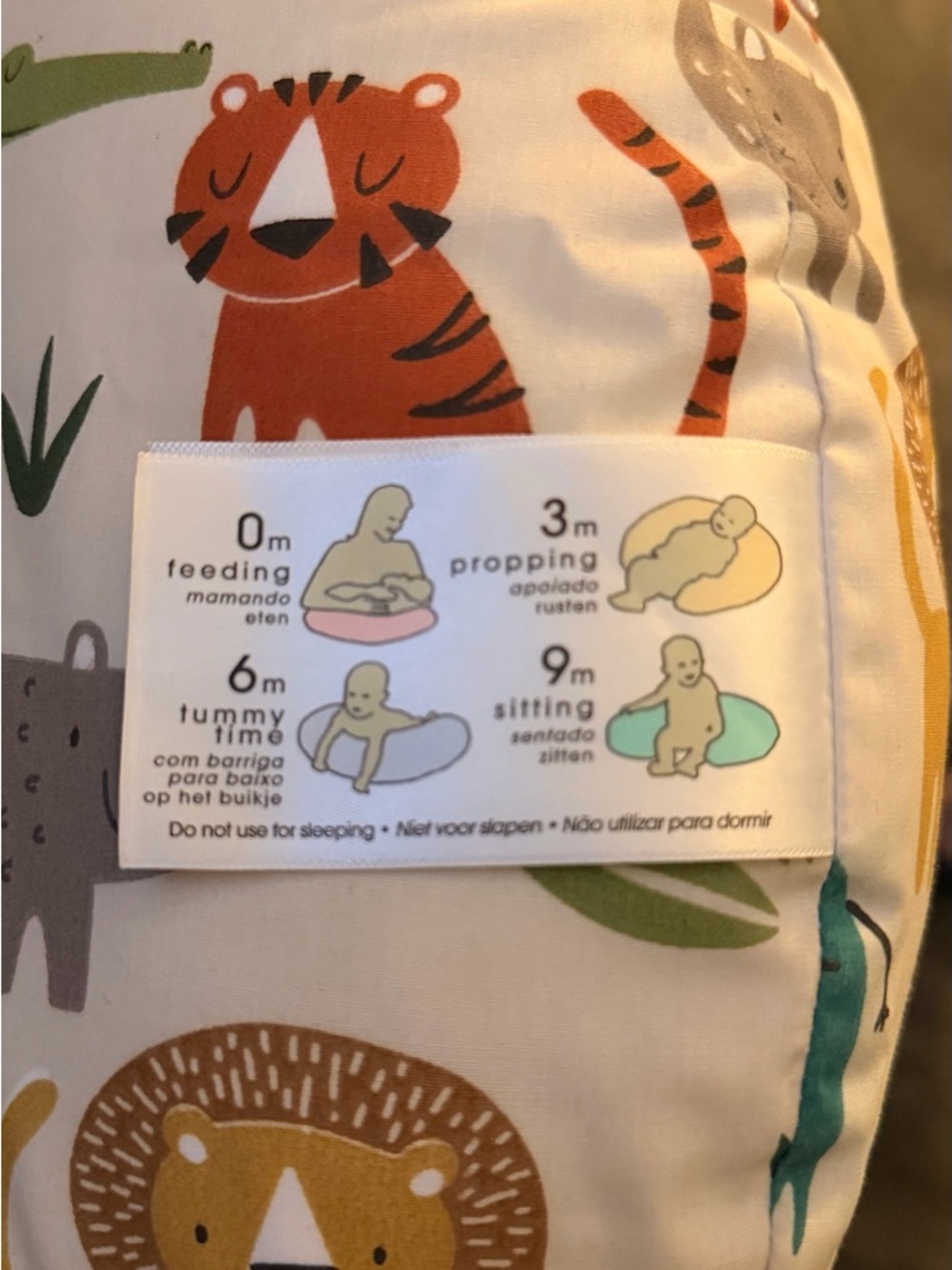 Boppy Cream Safari Animal Print Baby pillow - Picture 3 of 3